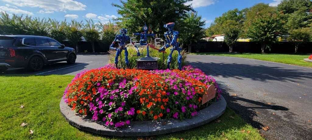 Summer flower beds in full color